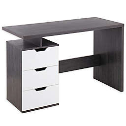 LumiSource® Quinn 3-Drawer Desk in Charcoal/White