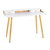 LumiSource&reg; Harvey Desk in Gold/White