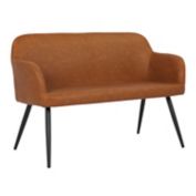 LumiSource&reg; Daniella High Back Faux Leather Bench in Black/Camel