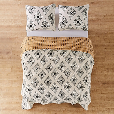 Oden 2-Piece Reversible Twin Quilt Set in Grey/Yellow. View a larger version of this product image.