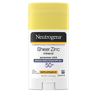Neutrogena&reg; 1.5 oz. Sheer Zinc Mineral Sunscreen Stick Broad Spectrum SPF 50+. View a larger version of this product image.