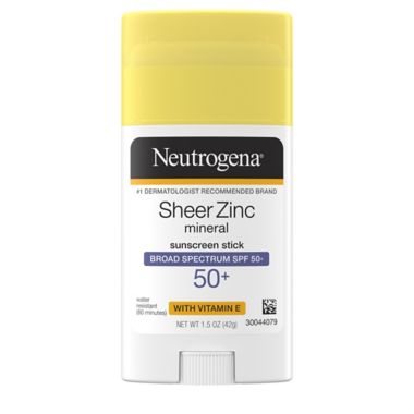 Neutrogena&reg; 1.5 oz. Sheer Zinc Mineral Sunscreen Stick Broad Spectrum SPF 50+. View a larger version of this product image.