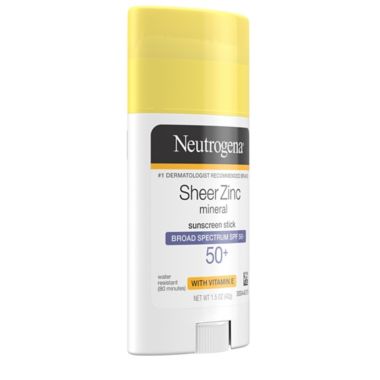 Neutrogena&reg; 1.5 oz. Sheer Zinc Mineral Sunscreen Stick Broad Spectrum SPF 50+. View a larger version of this product image.