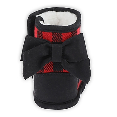 Capelli New York Size 12-18M Buffalo Plaid Slipper in Red. View a larger version of this product image.