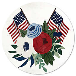 Courtside Market® America Floral 12-Inch Circular Wood Wall Art