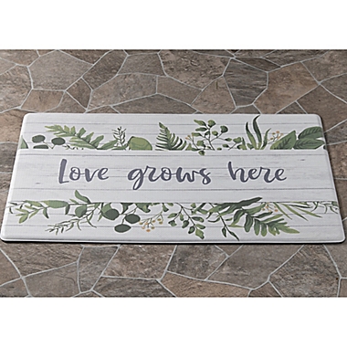 Bee &amp; Willow&trade; Love Grows Here 20&quot; x 36&quot; Comfort Kitchen Mat in Natural. View a larger version of this product image.