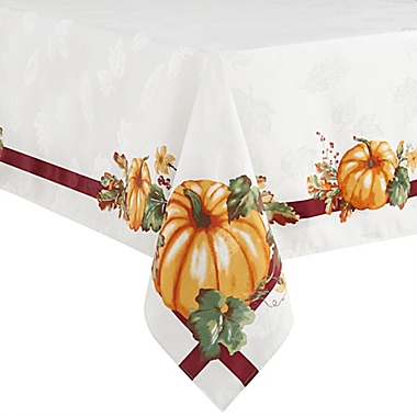 Pumpkin Border 60-Inch x 120-Inch Oblong Tablecloth. View a larger version of this product image.