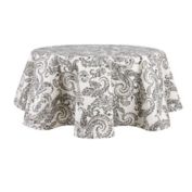 Bee &amp; Willow&trade; Paisley 70-Inch Round Laminated Tablecloth in Grey