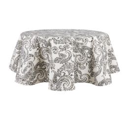 Bee & Willow™ Paisley 70-Inch Round Laminated Tablecloth in Grey