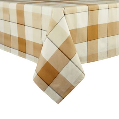 Bee &amp; Willow&trade; Tonal Check 60-Inch x 120-Inch Oblong Laminated Tablecloth in Yellow. View a larger version of this product image.