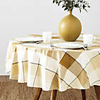 Alternate image 1 for Bee &amp; Willow&trade; Tonal Check 70-Inch Round Laminated Tablecloth in Yellow