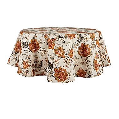 Bee &amp; Willow&trade; Jacobean 70-Inch Round Laminated Tablecloth in Spice. View a larger version of this product image.