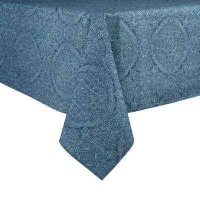 Bee &amp; Willow&trade; Etched Oblong Laminated Tablecloth in Chambray