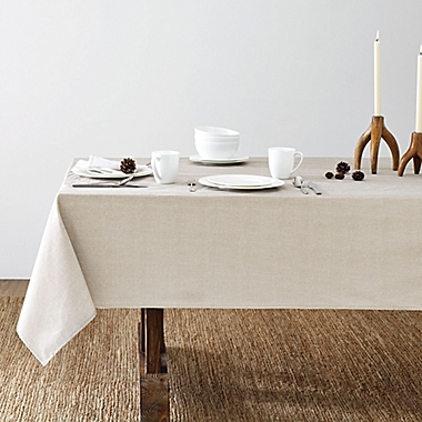 Bee &amp; Willow&trade; Textured Weave 60-Inch x 120-Inch Oblong Laminated Tablecloth in Taupe. View a larger version of this product image.