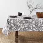 Alternate image 1 for Bee &amp; Willow&trade; Paisley 60-Inch x 84-Inch Oblong Laminated Tablecloth in Grey