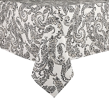 Bee &amp; Willow&trade; Paisley 60-Inch x 84-Inch Oblong Laminated Tablecloth in Grey. View a larger version of this product image.