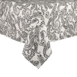 Bee & Willow™ Paisley Oblong Laminated Tablecloth in Grey