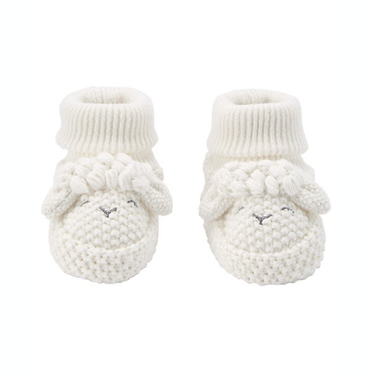 Alternate image 1 for carter's® Lamb Crochet Booties in White