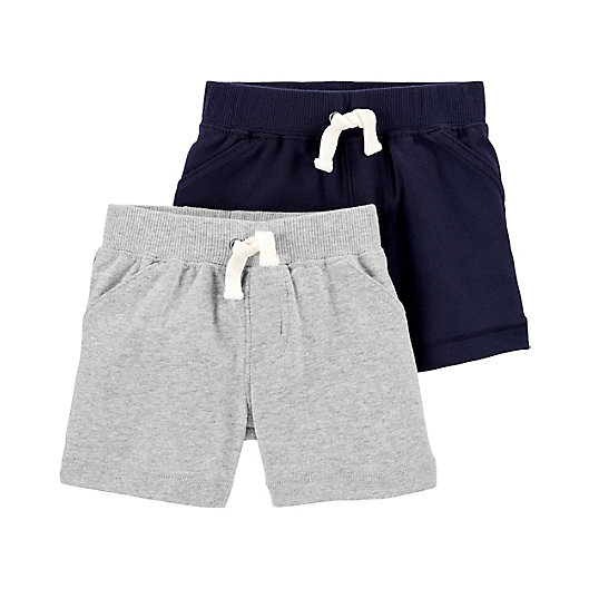 Alternate image 1 for carter's® 2-Pack Shorts in Blue/Grey