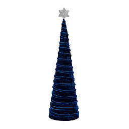 H for Happy™ 18.5-Inch Hanukkah Tabletop Cone Tree in Dark Blue/Silver