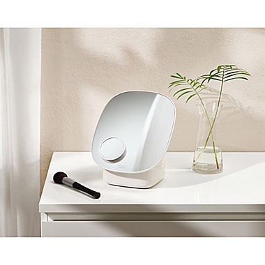 Joseph Joseph&reg; Viva&trade; Pedestal Cosmetic Organizer with Mirror in Shell. View a larger version of this product image.