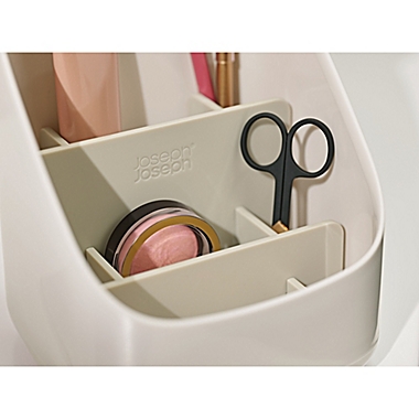 Joseph Joseph&reg; Viva&trade; Pedestal Cosmetic Organizer with Mirror in Shell. View a larger version of this product image.