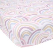 Lambs &amp; Ivy&reg; Organic Cotton Baby Signature Rainbow Fitted Crib Sheet in White