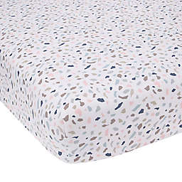 Lambs & Ivy® Organic Cotton Baby Signature Terrazzo Fitted Crib Sheet in White