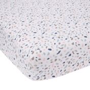 Lambs &amp; Ivy&reg; Organic Cotton Baby Signature Terrazzo Fitted Crib Sheet in White