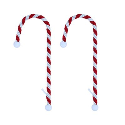 Candy Cane Traditional Rope Stocking Holders in Red/White (Set of 2)