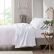 Charcoal-Infused Microfiber Queen Sheet Set in White