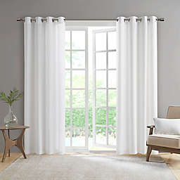 Madison Park Pacifica 108-Inch Solid 3M Scotchgard Outdoor Window Curtain Panel in White