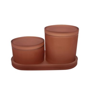 Haven&trade; Eulo 3-Piece Jar and Tray Set in Copper. View a larger version of this product image.