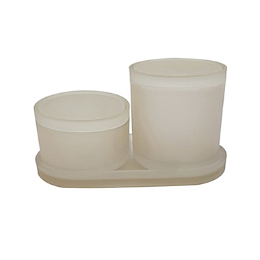 Haven&trade; Eulo 3-Piece Jar and Tray Set in Coconut Milk. View a larger version of this product image.