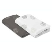 4moms&reg; Breeze&reg; Plus 2-Pack Cotton Bassinet Sheet in White/Grey