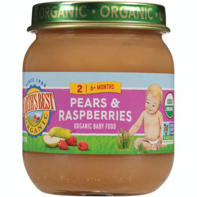 Earth&#39;s Best&reg; 4 oz. Stage 2 Organic Pears &amp; Raspberries Baby Food