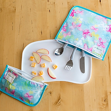 green sprouts&reg; 2-Pack Reusable Insulated Sandwich Bags in Aqua Butterflies. View a larger version of this product image.