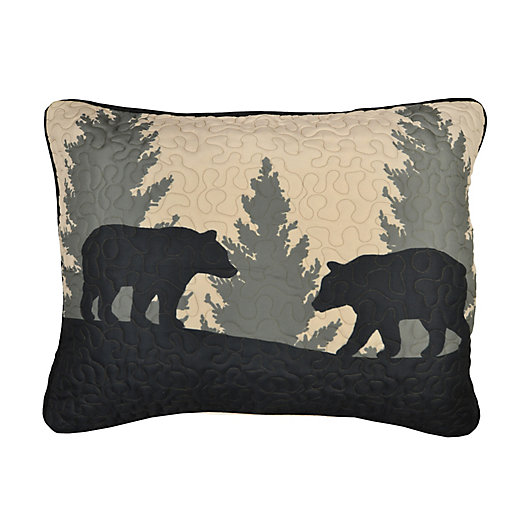 Alternate image 1 for Donna Sharp® Bear Walk Plaid Pillow Sham in Green