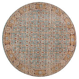 Amer Rugs Etracery Adia 6'7 Round Area Rug in Teal
