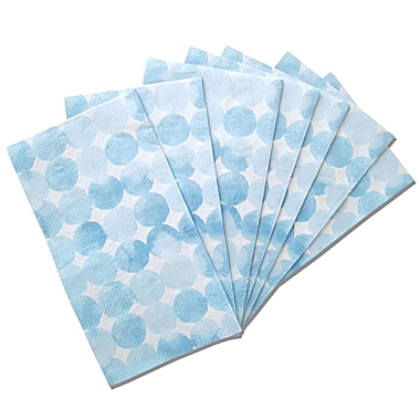 Simply Essential&trade; Watercolor Dot 32-Count Paper Guest Towels in Blue. View a larger version of this product image.