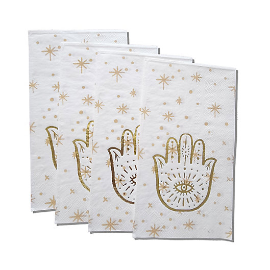 Alternate image 1 for Wild Sage™ Hamsa 32-Count Paper Guest Towels in Gold