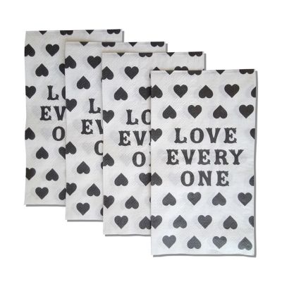 Wild Sage&trade; Love Everyone 32-Count Paper Guest Towels in Black/White