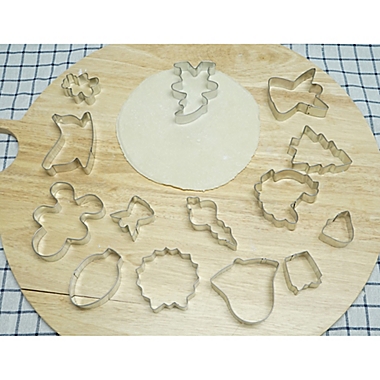 H for Happy&trade; 40-Count Fall/Winter Seasonal Holiday Cookie Cutters in Silver. View a larger version of this product image.