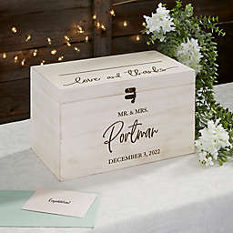 Classic Elegance Personalized Wooden Wedding Keepsake Card Box