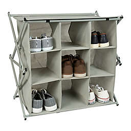 Simplify 9-Grid Collapsible Shoe Rack in Grey