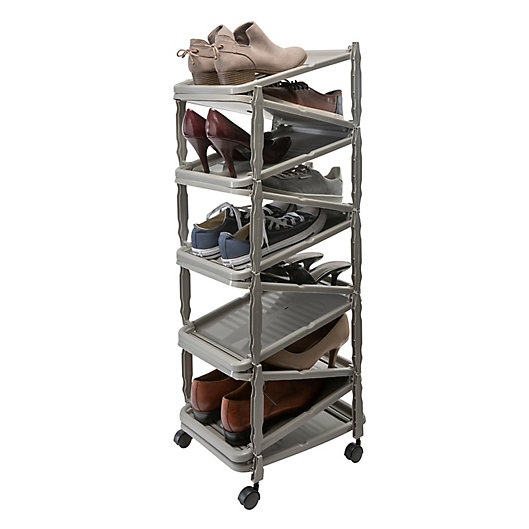 Alternate image 1 for Simplify Collapsible Rolling Shoe Rack