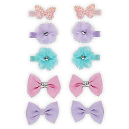 Capelli New York 10-Piece Butterfly, Flower and Bow Clip Set