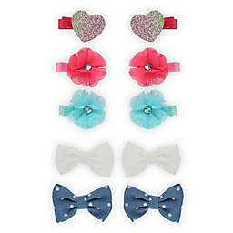 Capelli New York 10-Piece Hearts, Flowers and Bow Clip Set