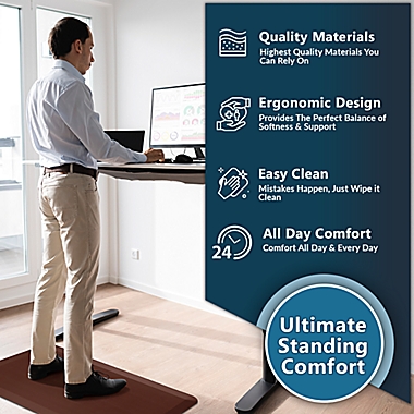 ComfiLife Anti-Fatigue Premium 39-Inch Memory Foam Comfort Mat in Brown. View a larger version of this product image.