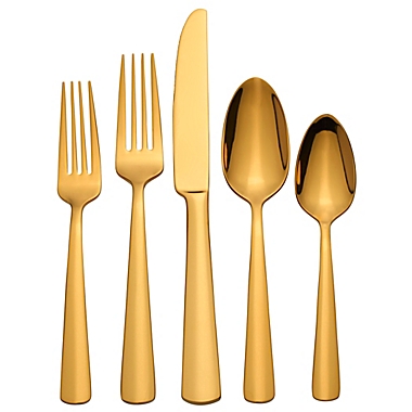 Oneida&reg; Aptitude 20-Piece Flatware Set in Gold. View a larger version of this product image.